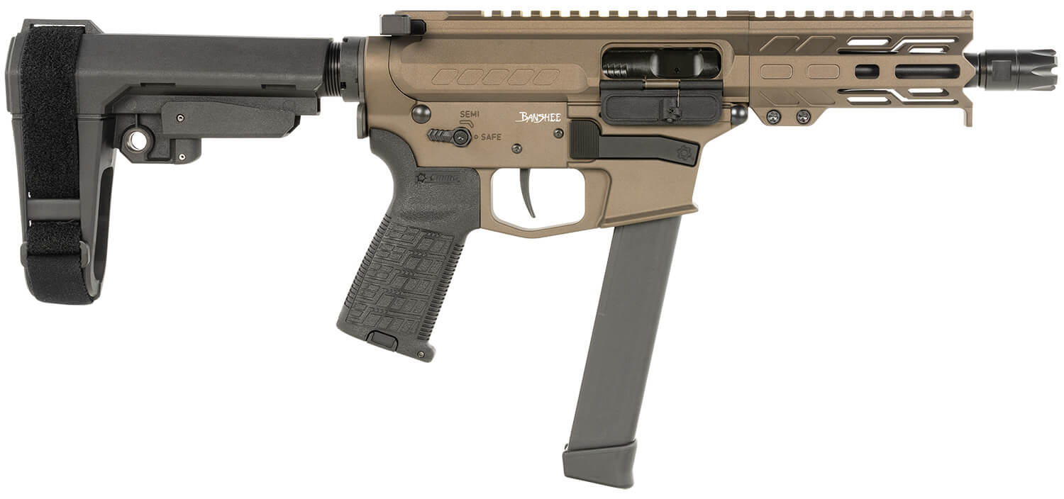 CMMG 99A290F-MB Banshee MKGS 9mm Luger 33+1 5″ Satin Black Cerakote Medium Taper Threaded Barrel EML 4″ M-LOK Handguard Midnight Bronze Cerakote Aluminum Picatinny Rail Receiver Polymer 6 Position Rip Brace CMMG Zeroed Grip CMMG 99A290F-MB Banshee MKGS 9mm Luger 33+1 5″ Satin Black Cerakote Medium Taper Threaded Barrel EML 4″ M-LOK Handguard Midnight Bronze Cerakote Aluminum Picatinny Rail Receiver Polymer 6 Position Rip Brace CMMG Zeroed Grip
