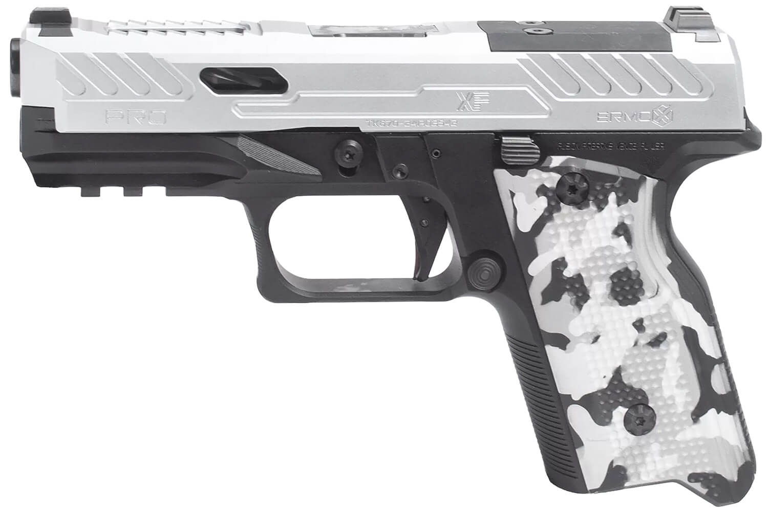 Fusion Firearms XF9C XF Pro 9mm Luger 15+1 4" Black Tennifer Fluted Glock Compatible Barrel Chrome Optic Cut/Serrated/Window Cut Aluminum Slide Chrome Aluminum Frame w/Beavertail & Picatinny Rail Interchangeable Panels Grip - Image 3