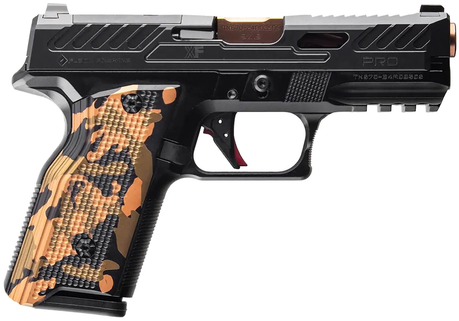 Fusion Firearms XF9BR XF Pro 9mm Luger 15+1 4" Black Tennifer Fluted Glock Compatible Barrel Optic Cut/Serrated/Window Cut Aluminum Slide Bronze Aluminum Frame w/Beavertail & Picatinny Rail Interchangeable Panels Grip - Image 2