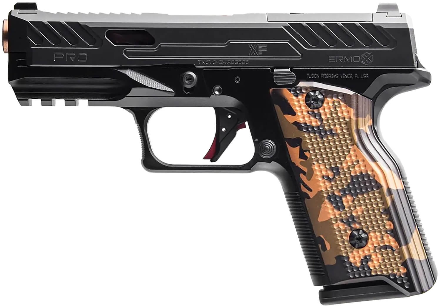 Fusion Firearms XF9BR XF Pro 9mm Luger 15+1 4" Black Tennifer Fluted Glock Compatible Barrel Optic Cut/Serrated/Window Cut Aluminum Slide Bronze Aluminum Frame w/Beavertail & Picatinny Rail Interchangeable Panels Grip - Image 3