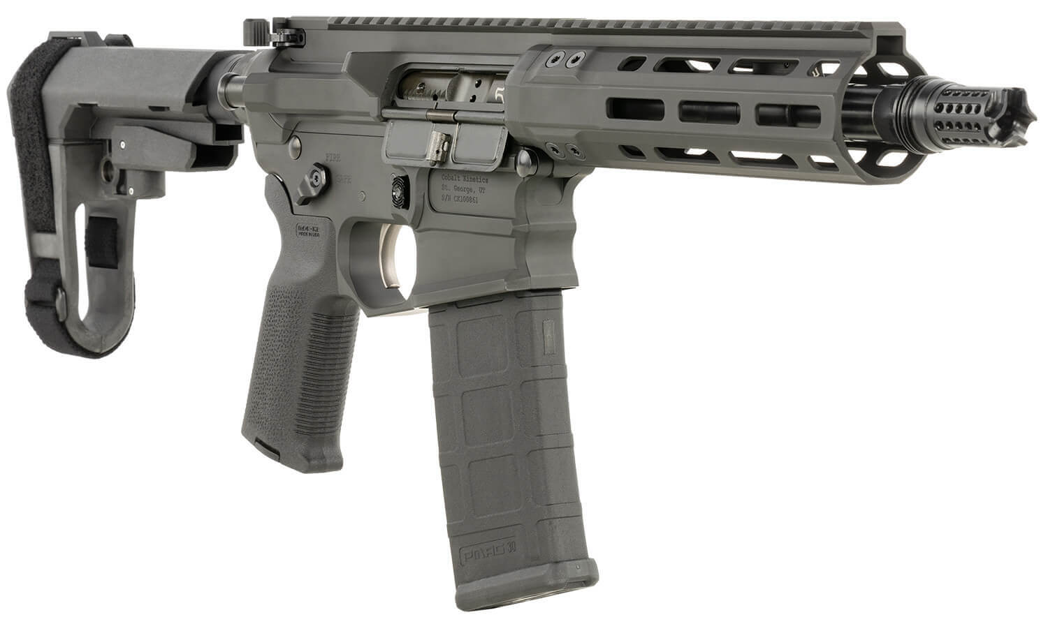 Cobalt Kinetics CKPROLITE55675BLK Pro Lite 5.56 NATO 30+1 7.50" Black Melonite Barrel M-LOK Handguard Black Aluminum Receiver w/Picatinny Rail Black Polymer SB Tactical SBA3 Brace Black Polymer Grip - Image 3