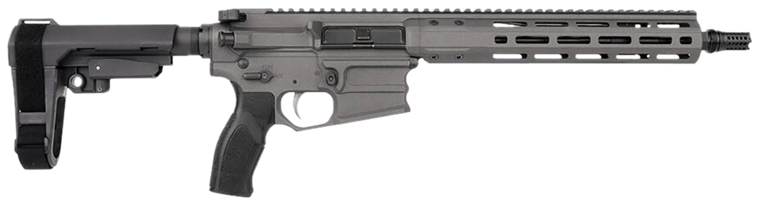 Cobalt Kinetics CKPROLITE556115CHARCOA Pro Lite 5.56 NATO 30+1 11.50" Black Melonite Barrel M-LOK Handguard Charcoal Aluminum Receiver w/Picatinny Rail Black Polymer SB Tactical SBA3 Brace Black Polymer Grip