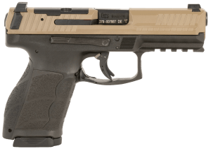 HK 81001194 VP9A1 K Compact 9mm Luger 15+1 4.09" Black Flat Dark Earth Steel Optic Ready/Serrated Slide Brown Polymer Frame w/Picatinny Rail Interchangeable Backstrap Grip Ambidextrous
