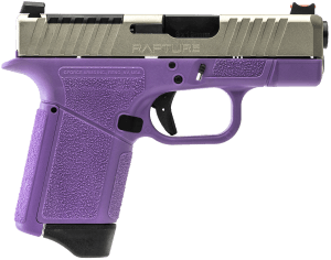 Gforce Arms GF932512PUN Rapture  Sub-Compact Frame 9mm Luger 12+1 3.25″ Black Steel Barrel  Nickel Optic Cut/Serrated Steel Slide  Purple Cerakote Polymer Frame