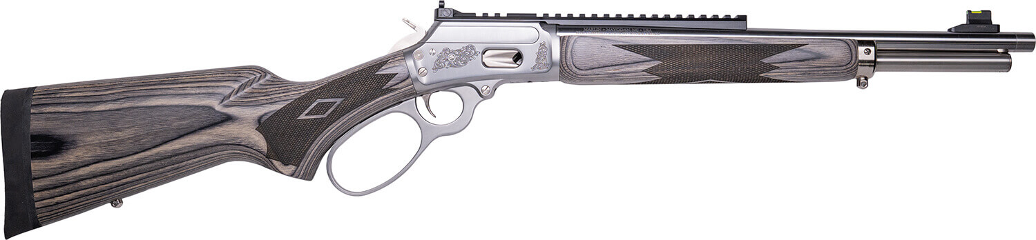Cnc Firearms CNCMAR44 Marlin 1894 Wild Boar 44 Mag 16" Polished Threaded Barrel Stainless Steel Barrel Polished Engraved w/Wild Boar Stainless Steel Receiver w/Picatinny Rail Receiver Gray Fixed Laminate Stock - Image 2