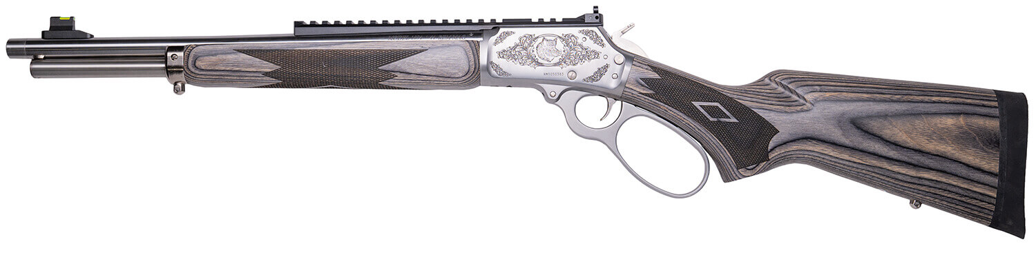 Cnc Firearms CNCMAR44 Marlin 1894 Wild Boar 44 Mag 16" Polished Threaded Barrel Stainless Steel Barrel Polished Engraved w/Wild Boar Stainless Steel Receiver w/Picatinny Rail Receiver Gray Fixed Laminate Stock - Image 3