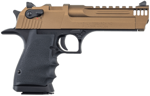 Magnum Research DE50L5BB Desert Eagle Mark XIX L5 50 AE 7+1 5″ Burnt Bronze Carbon Steel Barrel  Burnt Bronze Cerakote Carbon Steel Serrated w/Picatinny Rail Slide  Black Anodized Aluminum Frame w/Beavertail  Black Hogue Rubber Grip