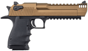Magnum Research DE50L6BB Desert Eagle Mark XIX L6 44 Mag 8+1 6″ Burnt Bronze Carbon Steel Barrel  Burnt Bronze Cerakote Carbon Steel Serrated w/Picatinny Rail Slide  Black Anodized Aluminum Frame w/Picatinny Rail  Hogue Finger Grooved Grip