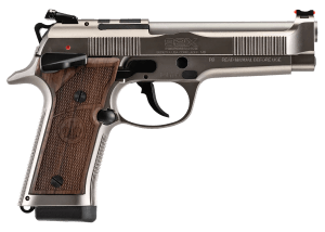 Beretta USA SPEC0746A15 92X Performance Defensive Full Size Frame 9mm Luger 15+1 4.60″ Stainless Steel Barrel  Gray Nistan Steel Optic Ready/Serrated Slide & Frame w/Beavertail & Picatinny Rail  Hogue Walnut Grip