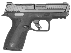 Smith & Wesson 14263 M&P Shield X Sub-Compact Frame 9mm Luger 15+1 3.60″ Black Armornite Target Crown Barrel  Black Armornite Stainless Steel Optic Cut/Serrated Slide  Black Polymer Frame w/Picatinny Rail  Textured Grip  No Thumb Safety