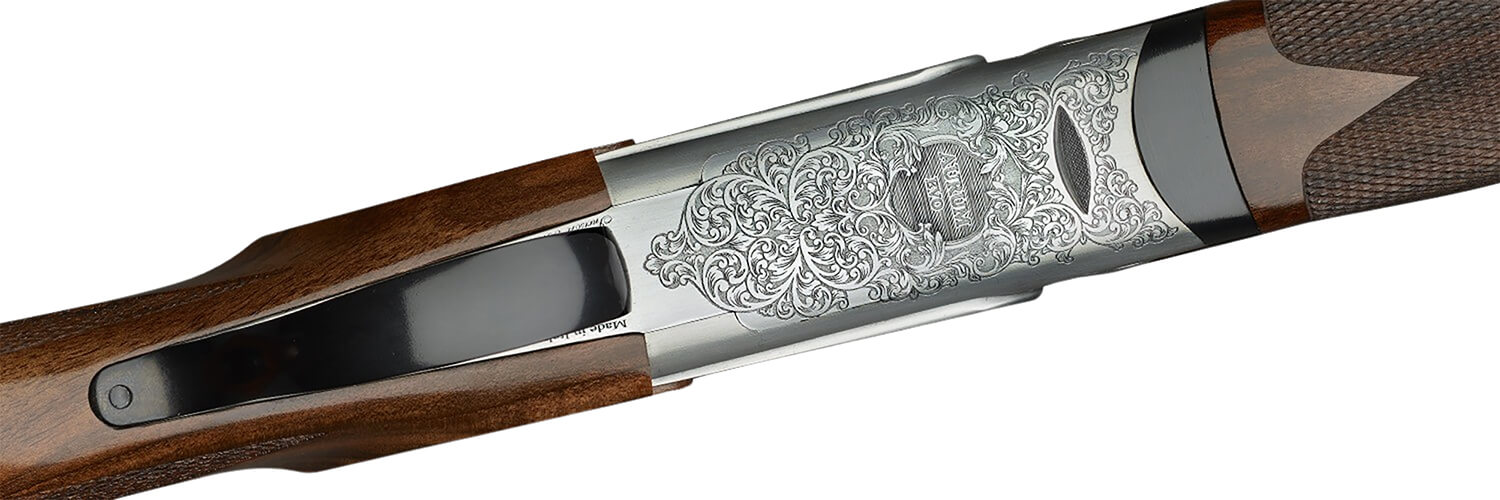 Rizzini USA 2203-1228 Aurum EVO 12 Gauge Break Open 3" 2rd 28" Black Over/Under Vent Rib Barrel Coin Anodized Receiver Engraved w/Game Scene Fixed Turkish Walnut Stock w/Prince of Whales Grip - Image 3