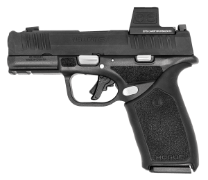 Langdon Tactical Tech HCPC-TJBOGSM Springfield Hellcat Pro OSP 9mm Luger 17+1 3.70″ Black Melonite Barrel  Black Nitride Steel Optic Cut/Serrated Slide  Black Polymer Frame w/Picatinny Rail  Chrome Controls  Black Hogue Grip Sleeve  Holosun 407K Footprint