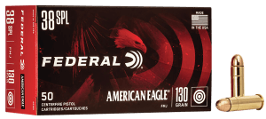 Federal AE38K American Eagle Handgun 38Special 130gr Full Metal Jacket 50rd Box