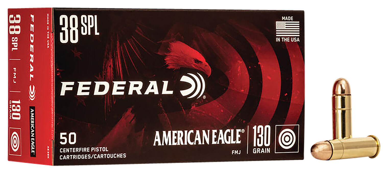 Federal AE38K American Eagle Handgun 38Special 130gr Full Metal Jacket 50rd Box Federal AE38K American Eagle Handgun 38Special 130gr Full Metal Jacket 50rd Box