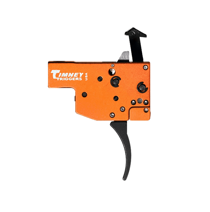 Timney Triggers 430 Replacement Trigger Two-Stage Curved Trigger with 8 oz/1 lb Draw Weight & Black/Orange Finish for Tikka T3
