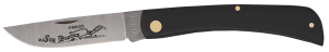 Case 00092 Sod Buster  3.70" Folding Skinner Plain Etched As-Ground Tru-Sharp SS Blade/Smooth Black Synthetic Handle