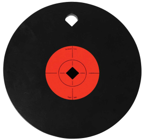 Birchwood Casey 47603 World of Targets Single Hole 8" Pistol/Rifle Black/Orange AR500 Steel Circle w/Crosshair & Diamond 0.38" Thick Hanging