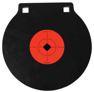 Birchwood Casey 47615 World of Targets Double Hole 10" Pistol/Rifle Black/Orange AR500 Steel Circle w/Crosshair & Diamond 0.38" Thick Hanging