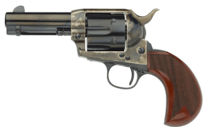 Taylors & Company 555132 1873 Cattleman 357 Mag Caliber with 3.50" Blued Finish Barrel  6rd Capacity Blued Finish Cylinder  Color Case Hardened Finish Steel Frame & Checkered Birdshead Walnut Grip