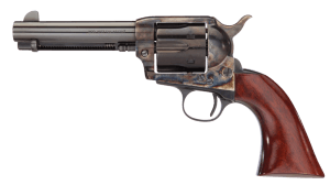 Taylors & Company 555148 1873 Cattleman Gunfighter 357 Mag Caliber with 4.75" Blued Finish Barrel  6rd Capacity Blued Finish Cylinder  Color Case Hardened Finish Steel Frame & Walnut Army Size Grip