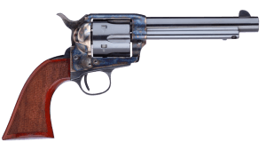 Taylors & Company 555138 1873 Cattleman Gunfighter 357 Mag Caliber with 5.50" Blued Finish Barrel  6rd Capacity Blued Finish Cylinder  Color Case Hardened Finish Steel Frame & Walnut Army Size Grip