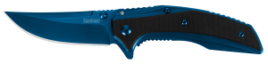 Kershaw 8320 Outright  3" Folding Trailing Point Plain Blue PVD 8Cr13MoV SS Blade Black/Blue G10/SS Handle Includes Pocket Clip