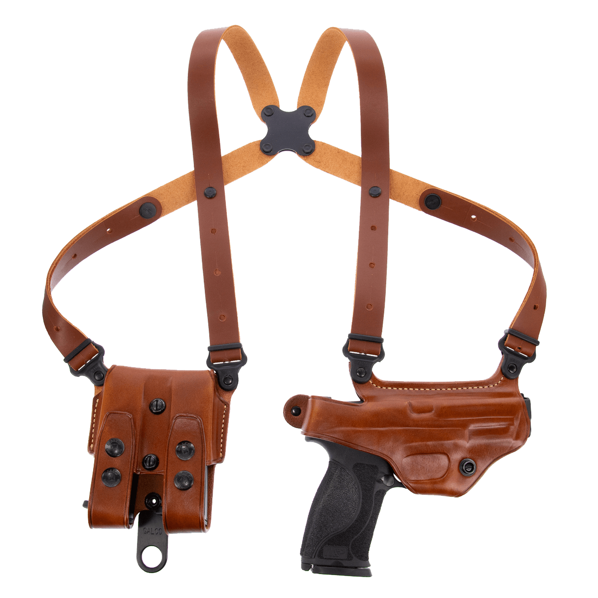Galco MC820 Miami Classic Shoulder System Size Fits Chest Up To 56" Tan Leather Fits Sig P320 Fits Sig P320 Compact Fits Sig M18 Right Hand