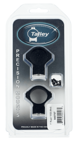 Talley 940707 Ruger 10/22 Scope Mount/Ring Combo Black Anodized 1"