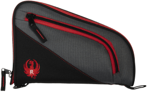 Ruger 27401 Tucson Handgun Case Black/Red/Gray Lockable Zippers