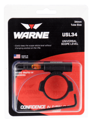 Warne USL34 Universal Scope Level  34mm Tube Diameter Universal Aluminum Black