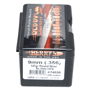Berry's 74030 Superior Pistol 9mm/356 147gr Round Nose 250/Box