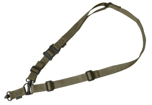 Magpul MAG518RGR MS4 Sling GEN2 made of Ranger Green Nylon Webbing with 1.25" W  Adjustable One-Two Point Design & 2 QD Push Button Swivels for AR-Platforms