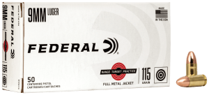 Federal RTP9115 Range & Target  9mmLuger 115gr Full Metal Jacket 50rd Box