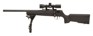 Savage Arms 13836 Rascal Target XP 22 LR Caliber with 1rd Capacity  16.12" Barrel  Matte Blued Metal Finish & Matte Black Synthetic Stock Left Hand (Youth) Includes 4x32mm Scope & Bipod