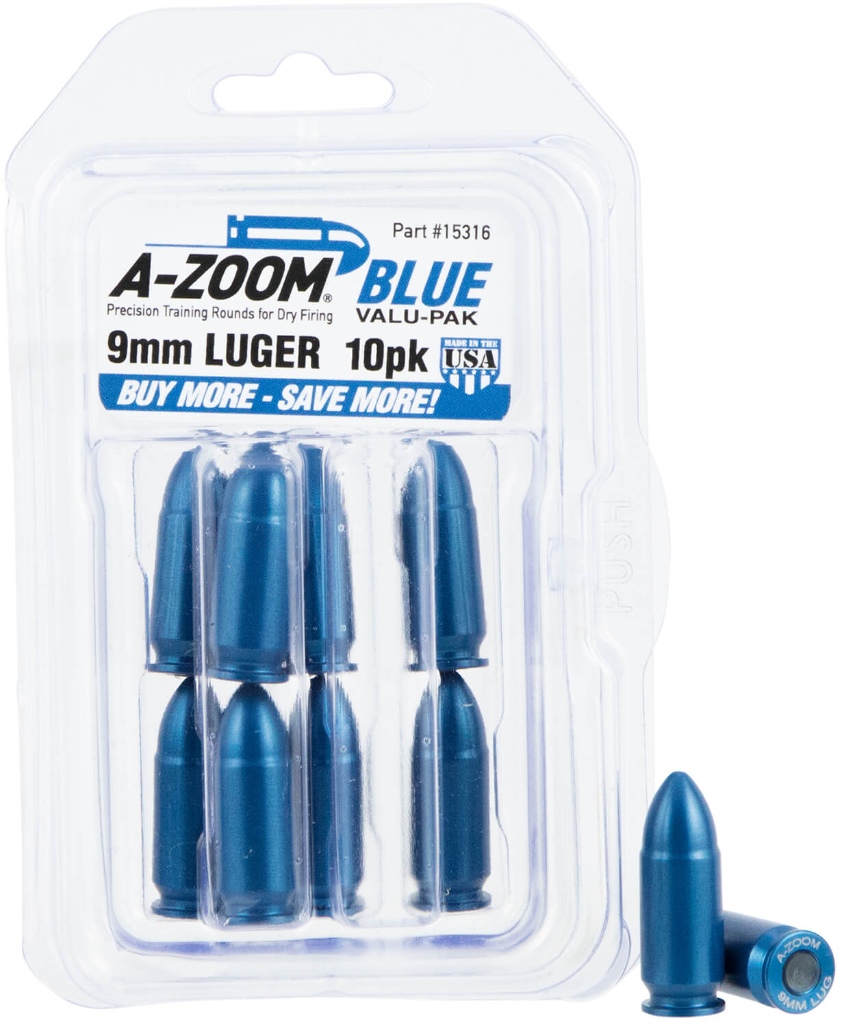 A-Zoom 15316 Blue Snap Caps Pistol 9mm Luger 10Pack - Image 2