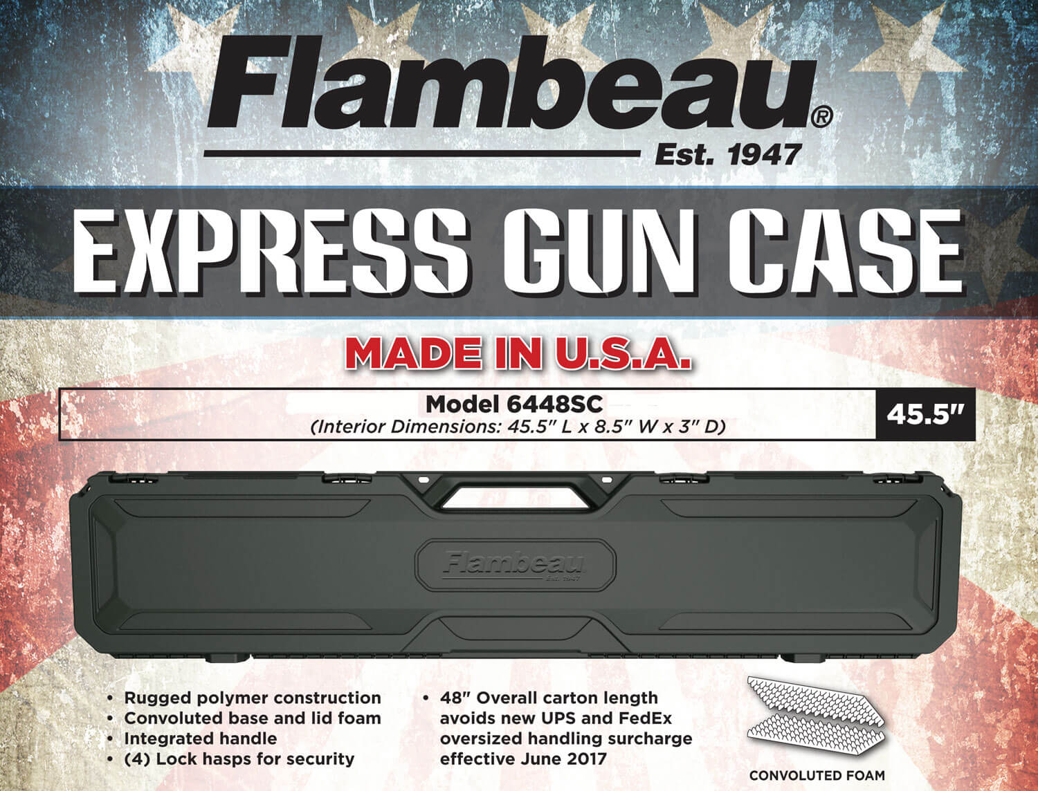Flambeau 6448SC Express Gun Case 48" Rifle/Shotgun Polymer Black - Image 5