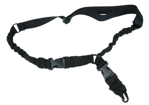 TacFire SL003B 2 To 1 Point Sling 30"-40" L Adjustable Double Bungee Black Nylon Webbing for Rifle