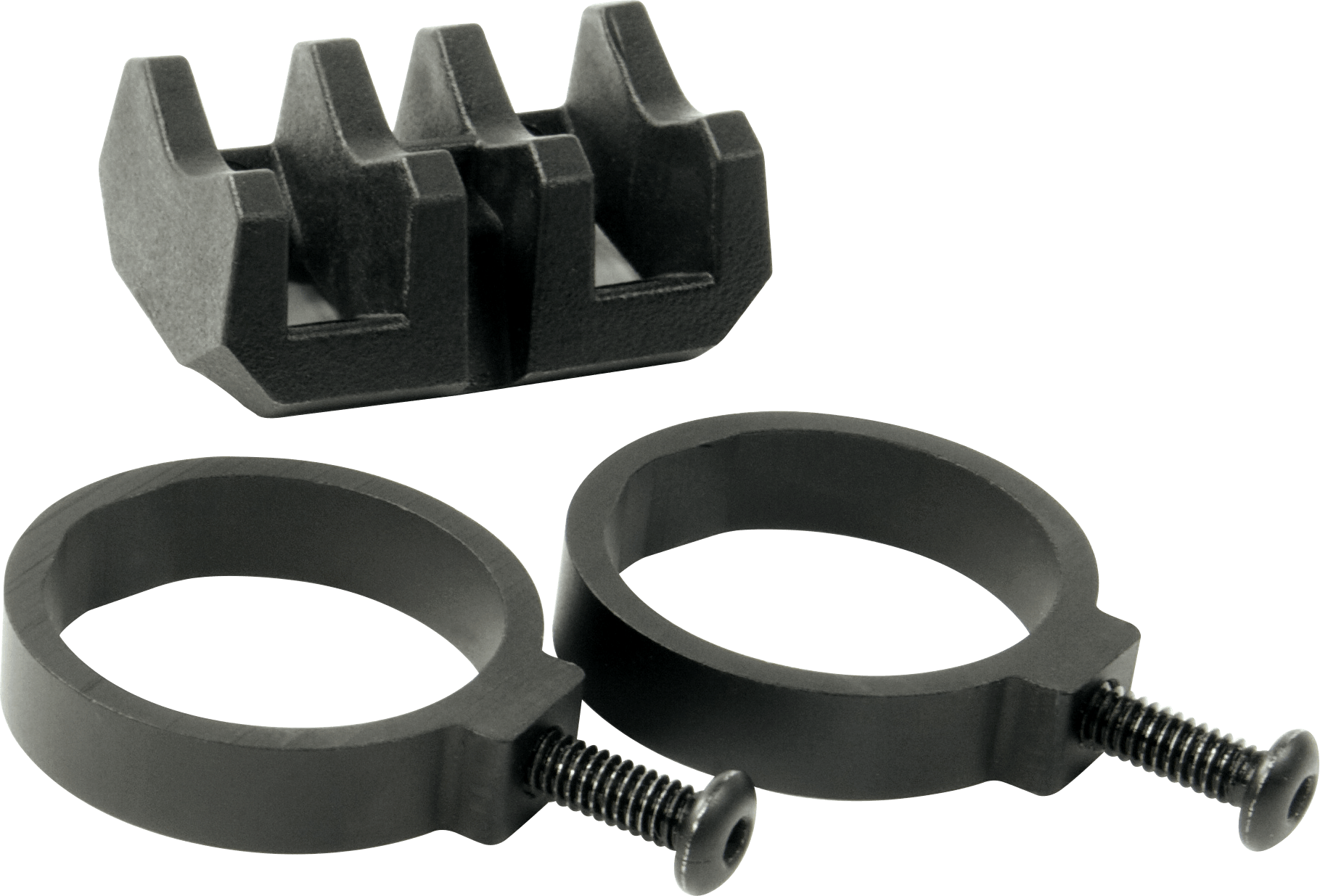 Magpul MAG614BLK Light Mount V-Block and Rings Black Anodized Aluminum/Polymer