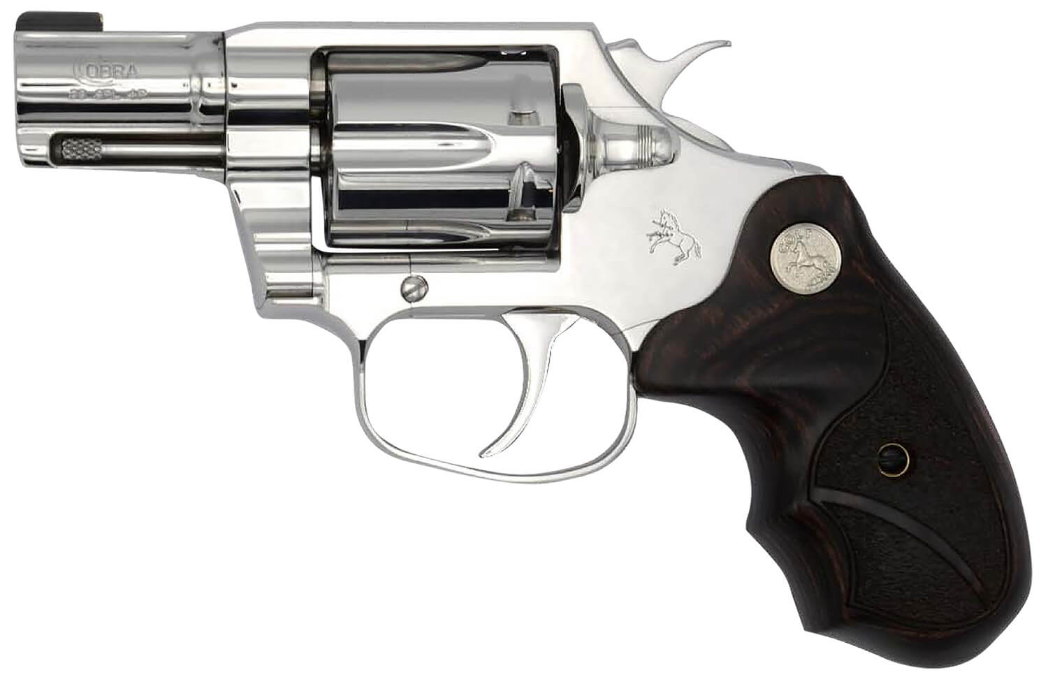 Colt Mfg COBRASS2BB Cobra Bright 38 Special +P 6 Shot 2" Mirror Polished Stainless Steel Barrel Cylinder Mirror & Frame Black Hogue Rubber w/Finger Grooves Grip - Image 2