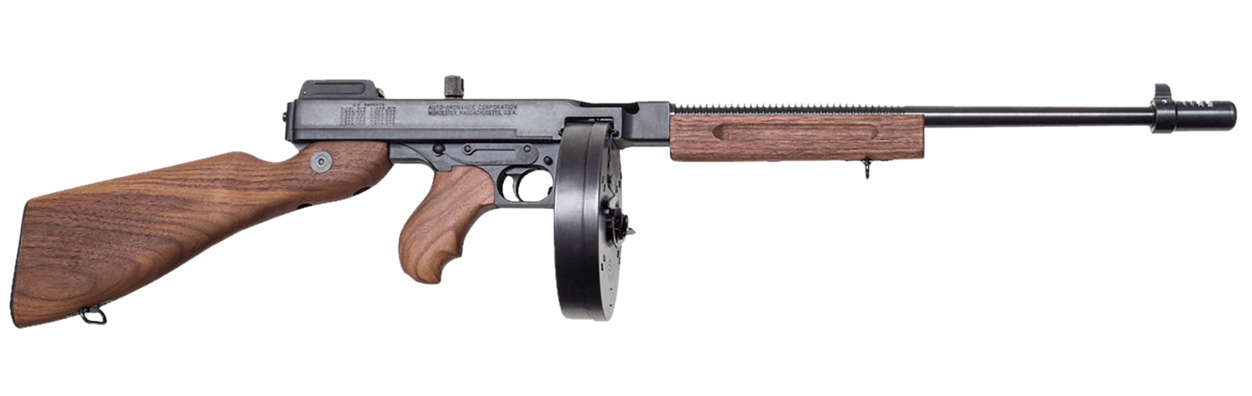 Thompson T1DH 1927A-1 Deluxe 45 ACP Caliber with 18" Barrel 10+1 Capacity (Drum) Color Case Hardened Metal Finish American Walnut Wood Stock Grip Right Hand
