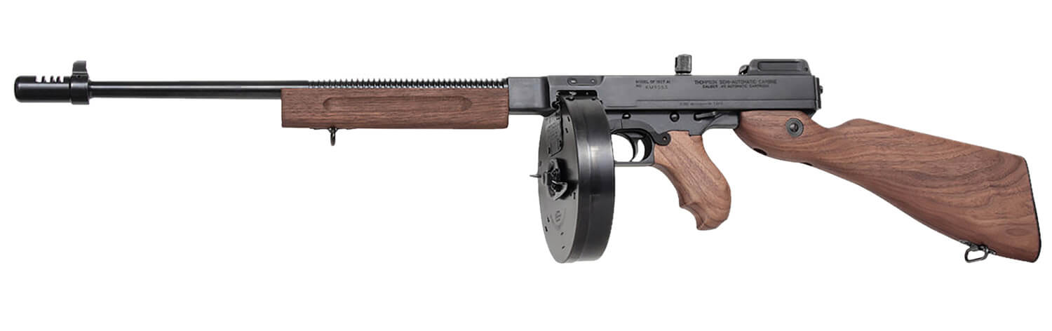 Thompson T1DH 1927A-1 Deluxe 45 ACP Caliber with 18" Barrel 10+1 Capacity (Drum) Color Case Hardened Metal Finish American Walnut Wood Stock Grip Right Hand - Image 2
