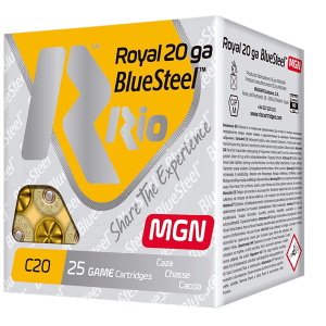 Rio Ammunition RBSM202 BlueSteel Royal 20 Gauge 3" 1 oz 2 Shot 25rd Box