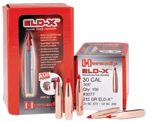Hornady 30731 ELD Match  30 Cal .308 208 gr Extremely Low Drag Match 100rd Box/ 15 Case