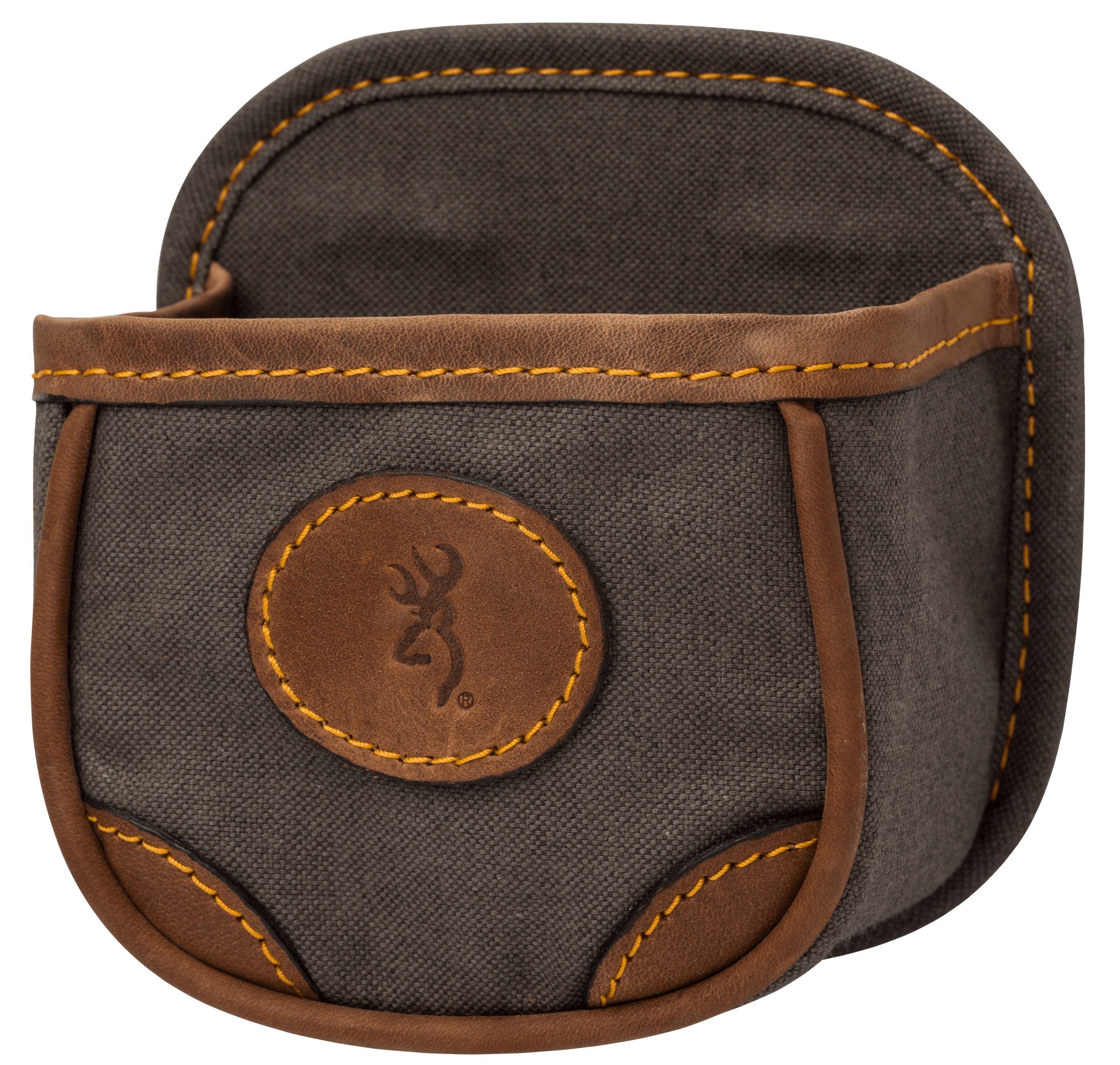 Browning 121388694 Lona Shell Carrier Flint Canvas Body w/Leather Accents Capacity 1 Box Belt Clip Mount
