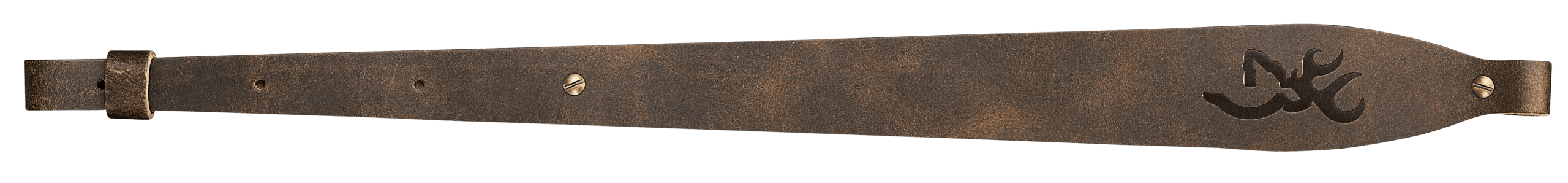 Browning 122488 Big Buckmark Sling made of Distressed Brown with Embossed Buckmark Leather 25.50"-35.50" OAL & Adjustable Design for Rifles