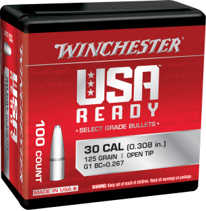 Winchester Ammo WBR30125 Centerfire Rifle 308 Win 125 gr Open Tip 100rd Box