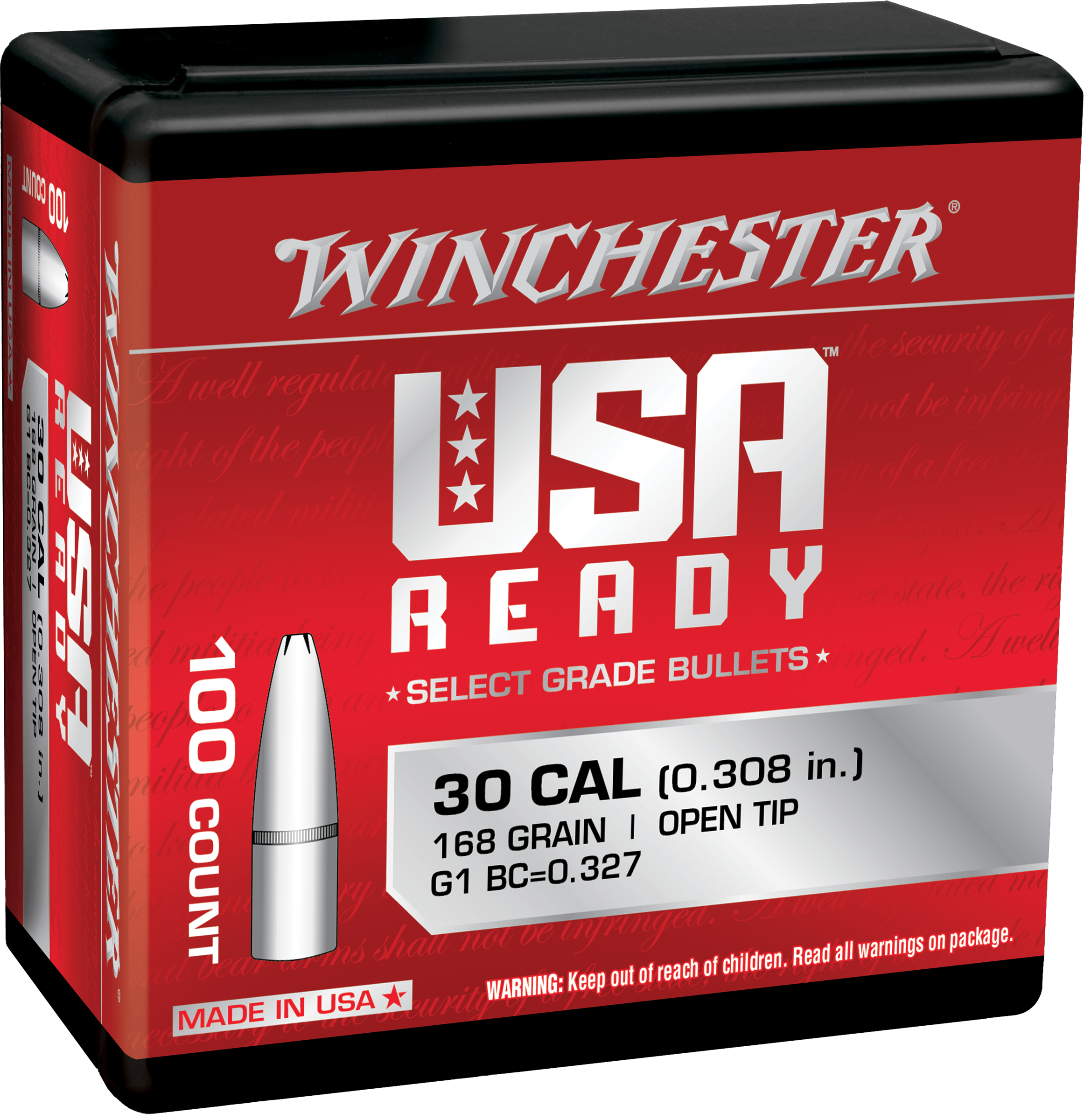 Winchester Ammo WBR30168 Centerfire Rifle 308 Win 168 gr Open Tip 100rd Box