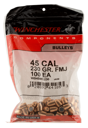 Winchester Ammo WBR45230 Centerfire Handgun 45 Cal 230 gr Full Metal Jacket Truncated Cone 500rd Box/ 3 Case