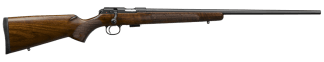 CZ-USA 02312 CZ 457 American Full Size 17 HMR 5+1 24" Black Nitride Black Nitride Steel Receiver Turkish Walnut Fixed American Style Stock Right Hand