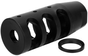 TacFire MZ1002N Compact Compensator Black Nitride Steel with 1/2"-28 tpi Threads & 2.50" OAL for 5.56x45mm NATO AR-15